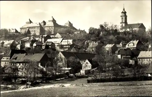 Ak Augustusburg im Erzgebirge, Schloss, Ort