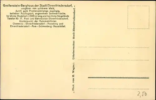 Ak Ehrenfriedersdorf im Erzgebirge, Greifensteine, Winteransicht