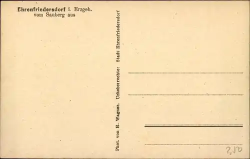 Ak Ehrenfriedersdorf im Erzgebirge, Blick vom Sauberg aus