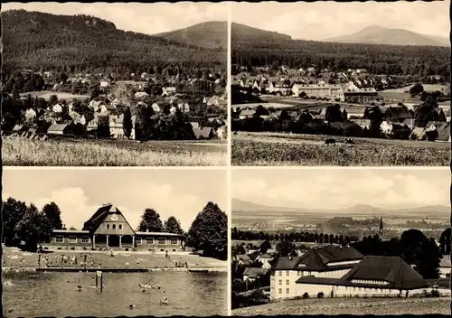 Ak Olbersdorf in Sachsen, Panorama, Teilansicht, Freibad