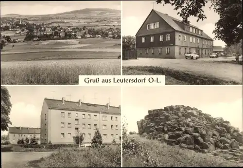 Ak Leutersdorf in der Oberlausitz, Gesamtansicht, Ferienheim VEB Kombinat Lausitzer Glas, Siedlung