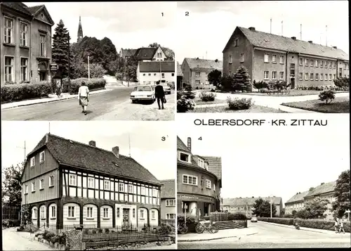 Ak Olbersdorf in Sachsen, Neubausiedlung, Oberlausitzer Umgebindehaus, Rosa-Luxemburg-Straße