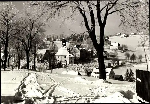 Ak Rübenau Marienberg im Erzgebirge Sachsen, Winteransicht