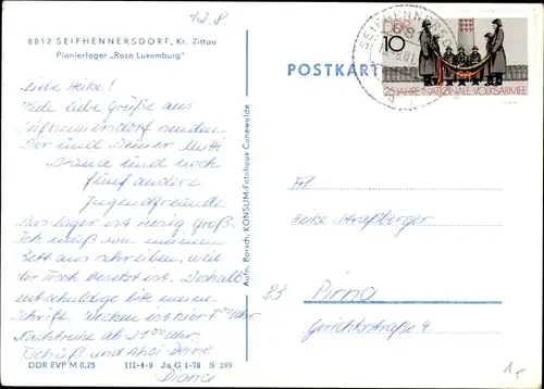 Ak Seifhennersdorf in der Oberlausitz Sachsen, Pionierlager Rosa Luxemburg