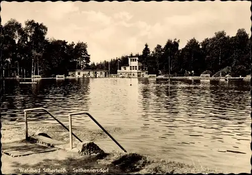 Ak Seifhennersdorf in der Oberlausitz Sachsen, Waldbad Silberteich