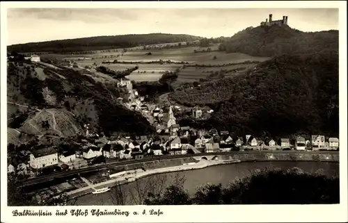 Ak Balduinstein an der Lahn, Schloss Schaumburg, Panorama