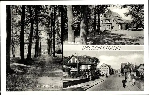 Ak Uelzen in Niedersachsen, Fischerhof, Im Stadtwald, Gudestraße