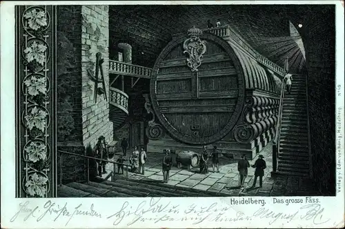 Ak Heidelberg am Neckar, das große Fass