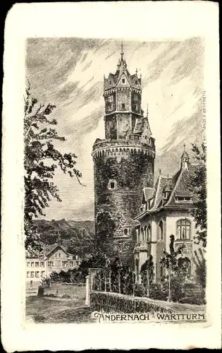 Künstler Ak Andernach am Rhein, Wartturm