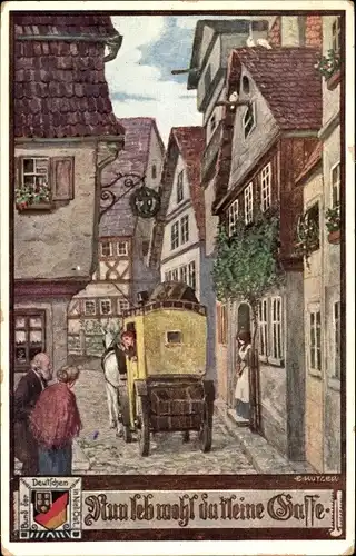 Künstler Ak Kutzer, Ernst, Nun leb wohl du kleine Gasse, Postkutsche