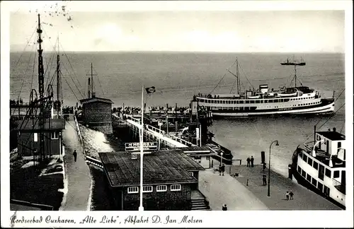 Ak Nordseebad Cuxhaven, Alte Liebe, Abfahrt Dampfer Jan Molsen