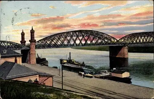 Ak Riesa an der Elbe Sachsen, Elbbrücke
