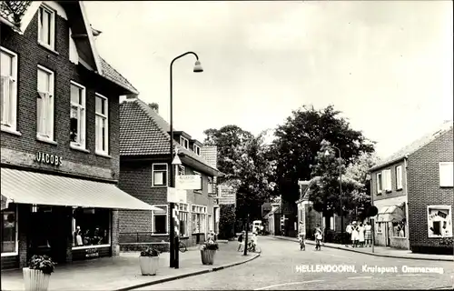 Ak Hellendoorn Overijssel, Kruispunt Ommarweg, Geschäft Jacobs