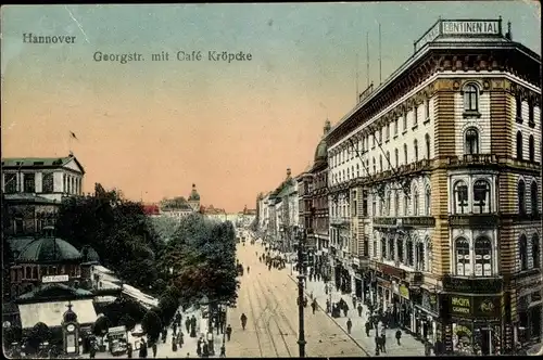 Ak Hannover in Niedersachsen, Georgstraße, Cafe Kröpcke