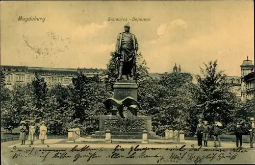 Ak Magdeburg an der Elbe, Bismarck-Denkmal