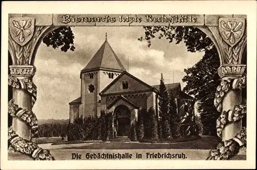 Passepartout Ak Friedrichsruh Aumühle in Lauenburg, Bismarck Gedächtnishalle, Mausoleum