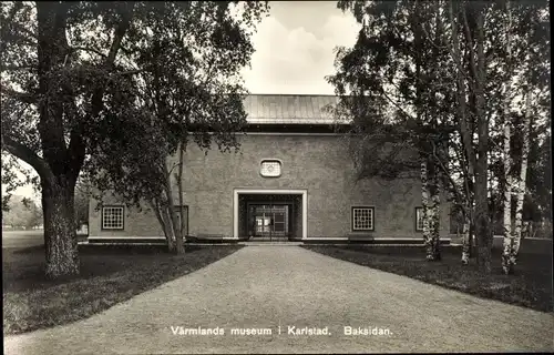 Ak Karlstad Schweden, Värmlands museum, Baksidan