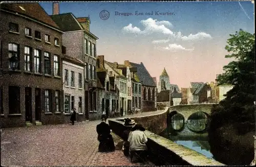 Ak Bruges Brügge Flandern Westflandern, Een oud Kwartier
