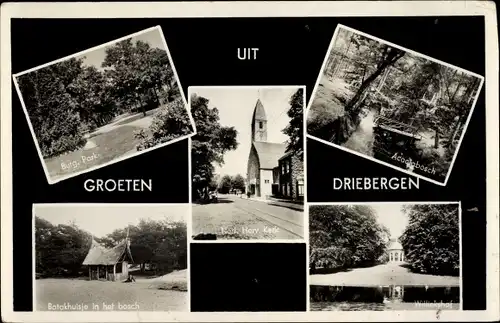 Ak Driebergen Utrecht Niederlande, Burg Park, Batakhuisje in het bosch, Ned. Herv. Kerk