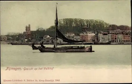 Ak Nijmegen Gelderland, Valkhof, Segelboot