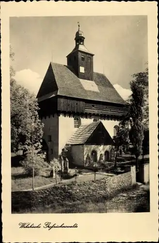 Ak Großrückerswalde Sachsen, Wehrkirche, Holzdach