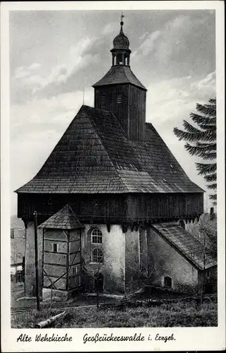 Ak Großrückerswalde im Erzgebirge, Alte Wehrgangkirche