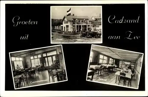 Ak Cadzand Kezand Zeeland Niederlande, Hotel, Conversatiezaal, Fetzaal