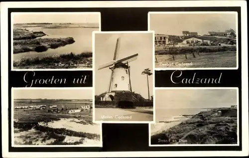 Ak Cadzand Kezand Zeeland Niederlande, Zeebad, Strand en Duin, Molen, Windmühle