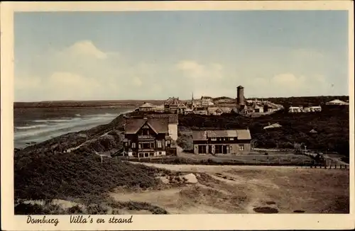 Ak Domburg Veere Zeeland Niederlande, Villa's en strand