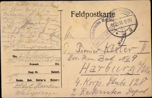 Ak Stempel Deutsche Feldpost 1. WK, Kaiserliche Marine, Wangerooge