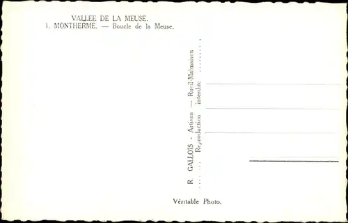 Ak Monthermé Ardennes, Vallee de la Meuse, Boucle de la Meuse