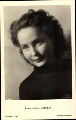 Ak Schauspielerin Hannelore Schroth, Portrait