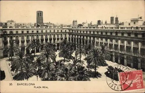 Ak Barcelona Katalonien Spanien, Plaza Real