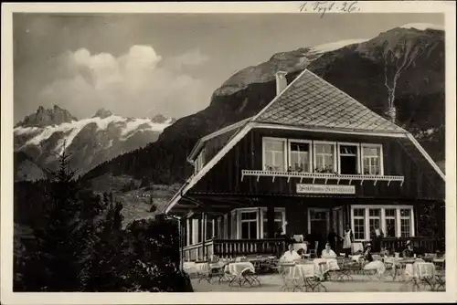 Ak Engelberg Kanton Obwalden Schweiz, Waldhaus Gerschnialp mit Spannörter