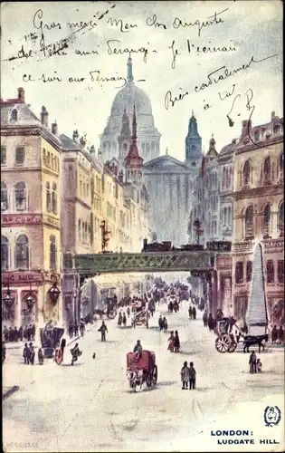 Künstler Ak George, W., London City England, Ludgate Hill