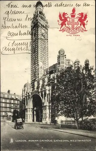 Ak London City England, Roman Catholic Cathedral Westminster