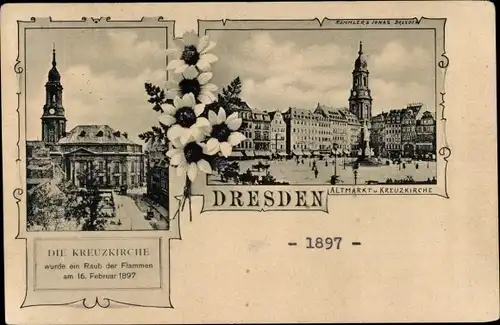 Ak Dresden Altstadt, Kreuzkirche, Altmarkt