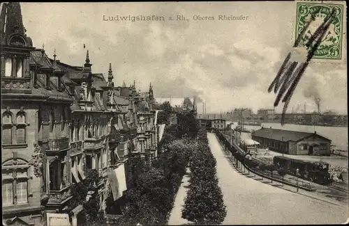 Ak Ludwigshafen am Rhein, Oberes Rheinufer