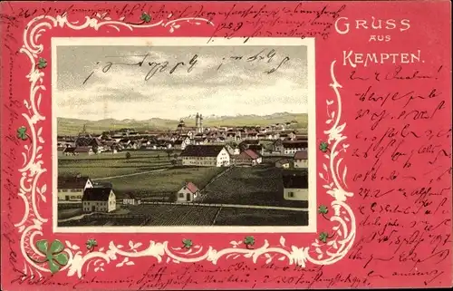 Passepartout Ak Kempten im Allgäu Schwaben, Gesamtansicht