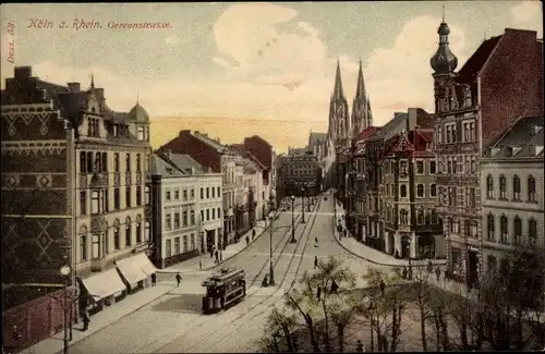 Ak Köln am Rhein, Gereonstraße, Straßenbahn