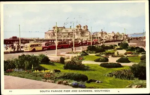 Ak Southsea Portsmouth South East England, South Parade Pier and Gardens