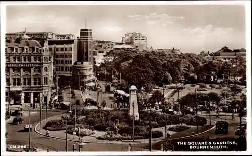 Ak Bournemouth Dorset England, The Square and Gardens