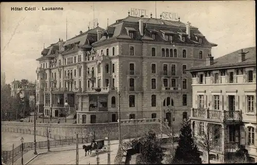 Ak Lausanne Kanton Waadt, Hotel Cecil