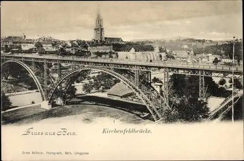 Ak Bern Stadt Schweiz, Kirchenfeldbrücke