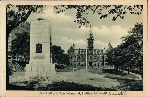Ak Halifax Nova Scotia Kanada, City Hall and War Memorial
