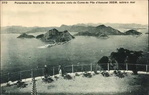 Ak Rio de Janeiro Brasilien, Panorama da Barra, visto do Cume do Pao d'Assucar