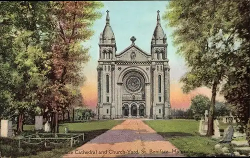 Ak Winnipeg Manitoba Kanada, Boniface Cathedral and Church Yard