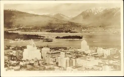 Ak Vancouver British Columbia Kanada, aerial view, Business Section