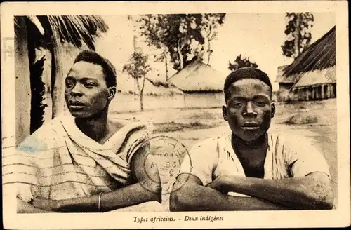 Ak Type africains, Deux indigenes, Afrikaner, Portrait