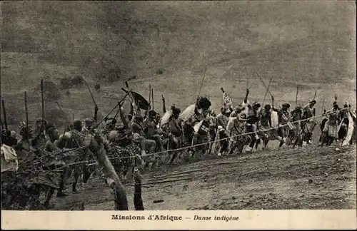 Ak Missions d'Afrique, Danse indigene, Afrikanische Krieger, Tanz